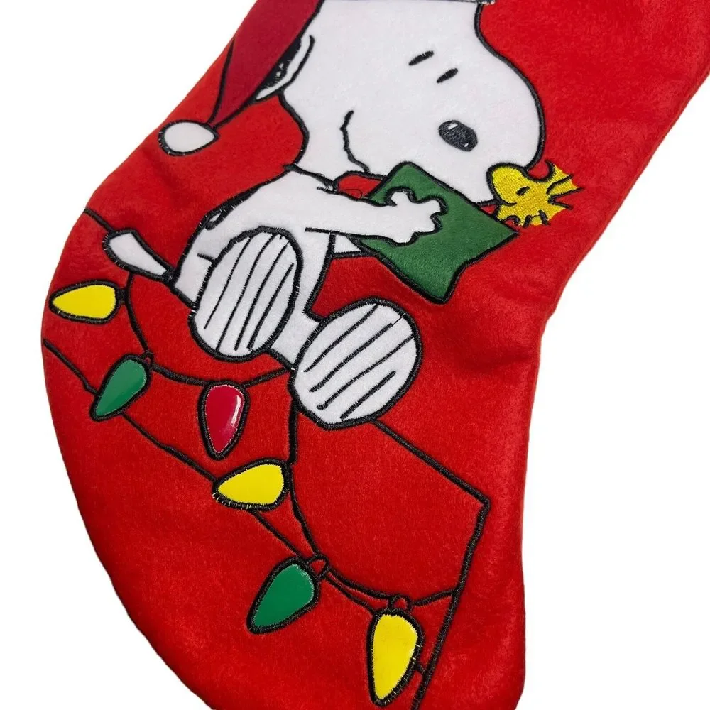 PEANUTS‎ SNOOPY & WOODSTOCK with Lights Christmas Stocking by Kurt Adler NWT - Picture 3 of 6